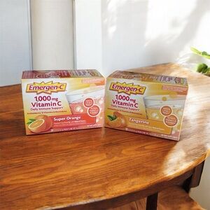 Emergen-C Immune Support. Two boxes Tangerine & Orange 1000mg Vitamin C